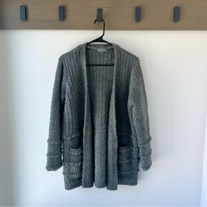 Barefoot Dreams CozyChic Boardwalk fuzzy Cardigan - Green, Size M